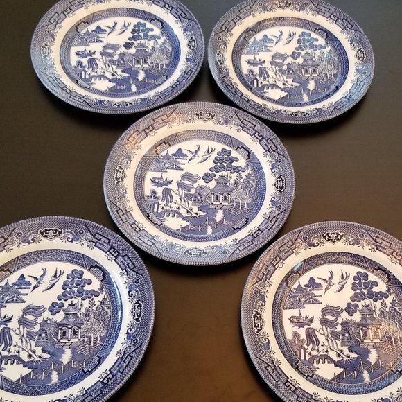 Churchill Blue Willow Other - Churchill Willow Blue 5 Dinner Plates